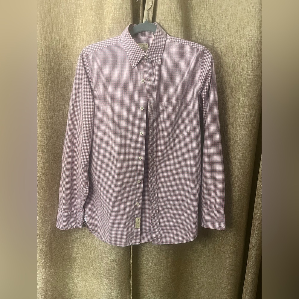 J. Crew Men's Red/White Plaid Button Down Shirt